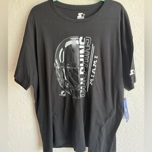 NWT Miami Dolphins STARTER Black T-Shirt - Men’s 2XL